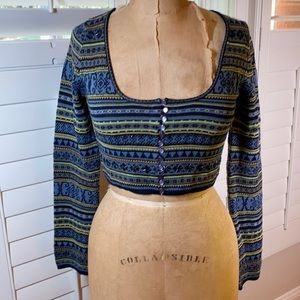 Vintage 90s Betsey Johnson Cropped Sweater with sequins 426